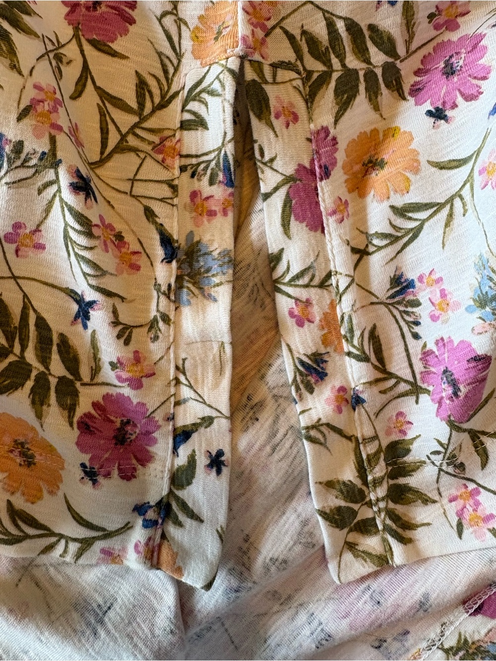 J. Jill Pima Cotton Floral Tunic Sleeveless Scoop Neck White L - Picture 4 of 8
